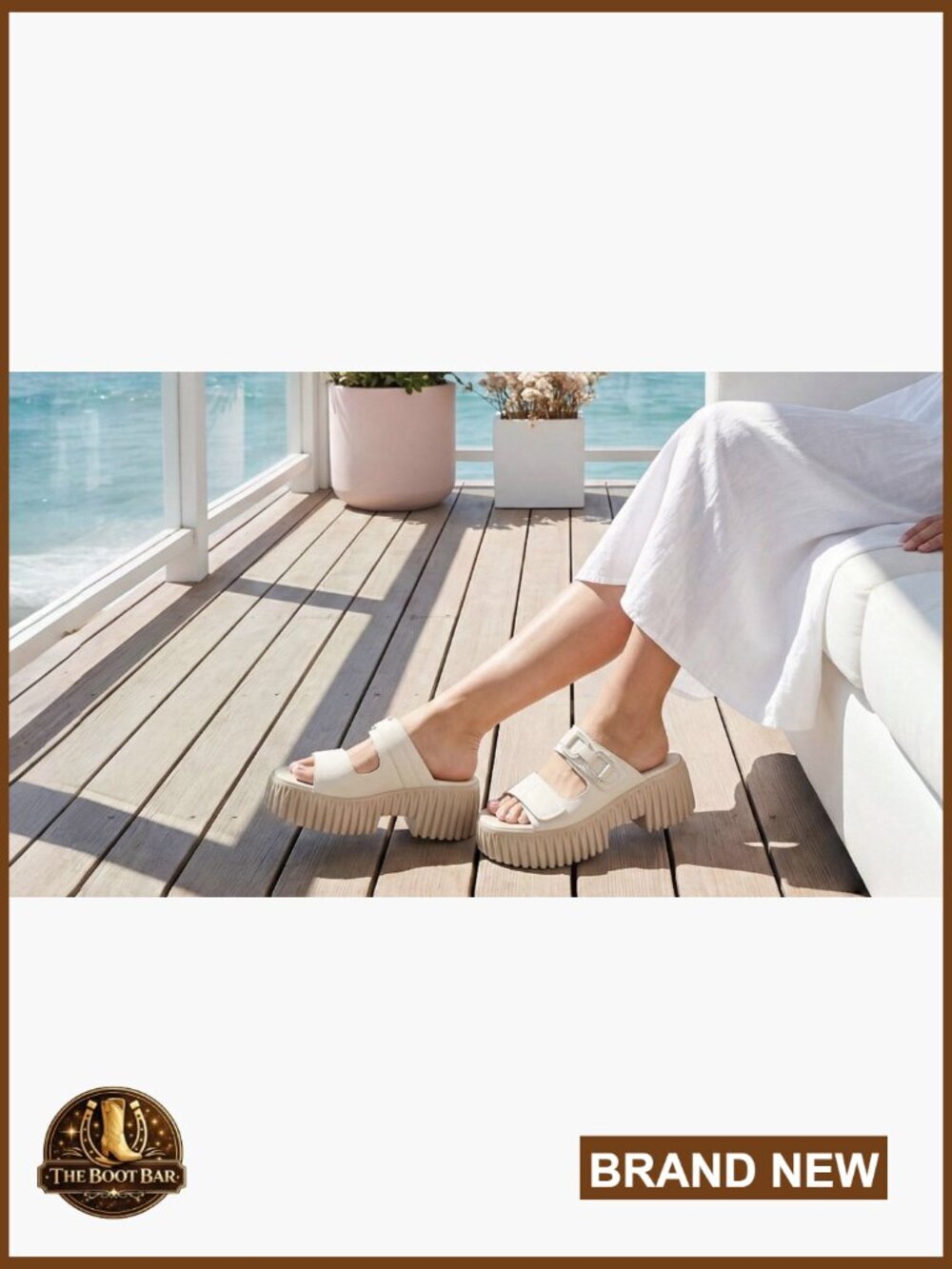 Womens Chunky Wedge Platform Sandals Adjustable Double-Strap Square-Toed - Picture 7 of 7